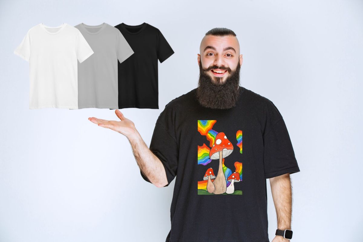 Übergroßes T-Shirt mit Kindermotiv Rainbow von Kira